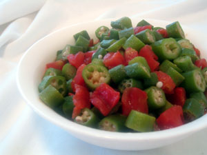 okra and tomatoes