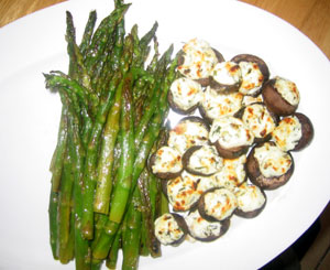 asparagus and mushrooms