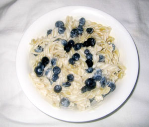 summer pasta with fruit
